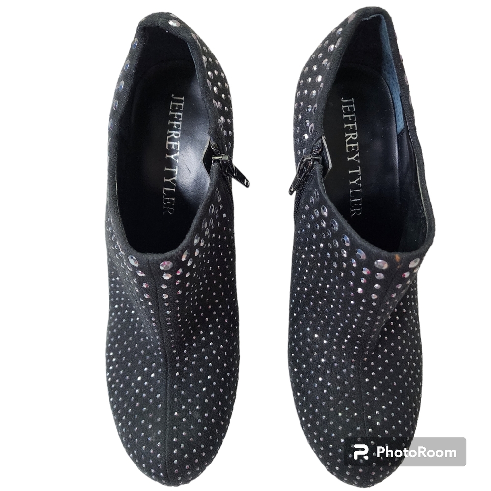 Jeffrey Tyler Annie booties black studs tall heeled booties sz 8 m nwt's - Picture 11 of 11